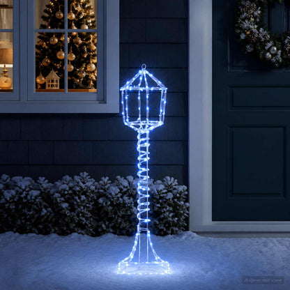 LED Sign Street Lamp LOVIISA 160 LEDs Blue 24 x 24 x 102 cm
