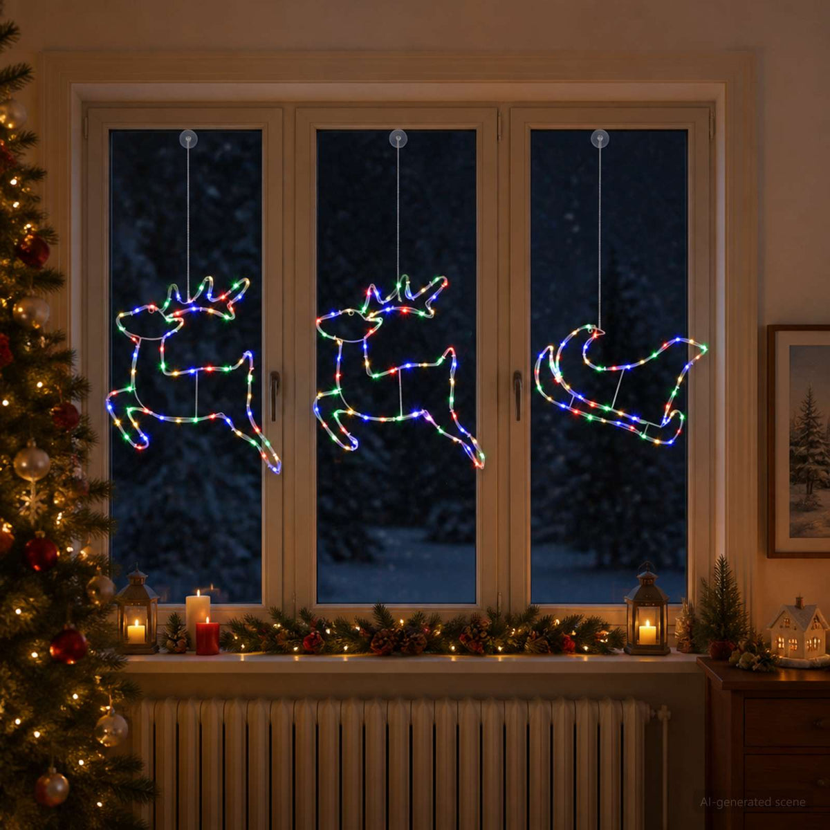 Reindeer and Sleigh Christmas Decoration LOVIISA 180 LEDs