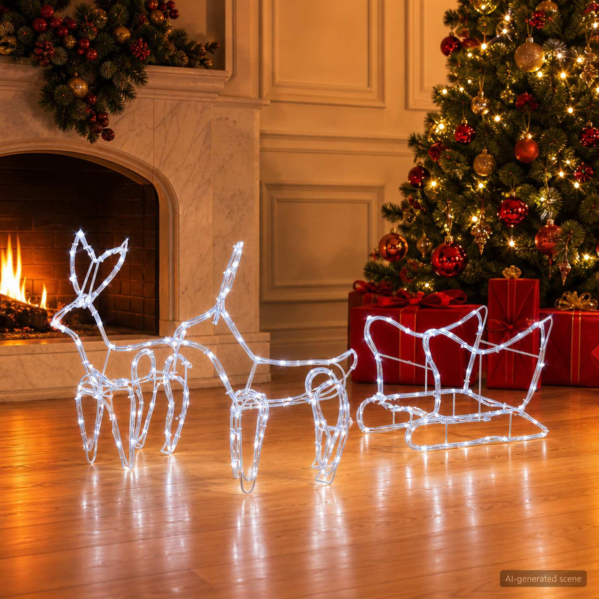 Reindeer and Sleigh Christmas Decoration LOVIISA 240 LEDs