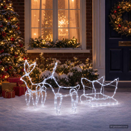 Reindeer and Sleigh Christmas Decoration LOVIISA 240 LEDs