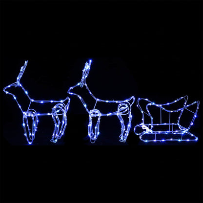 Reindeer and Sleigh Christmas Decoration LOVIISA 240 LEDs Blue