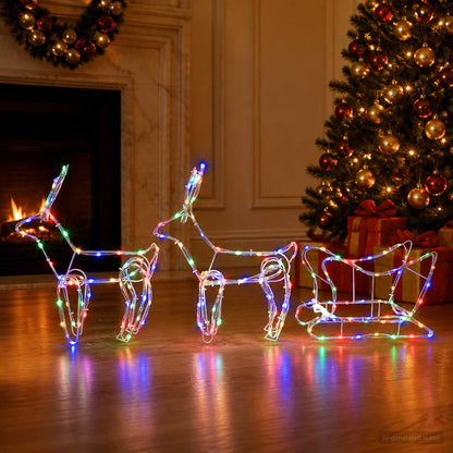 Reindeer and Sleigh Christmas Decoration LOVIISA 240 LEDs