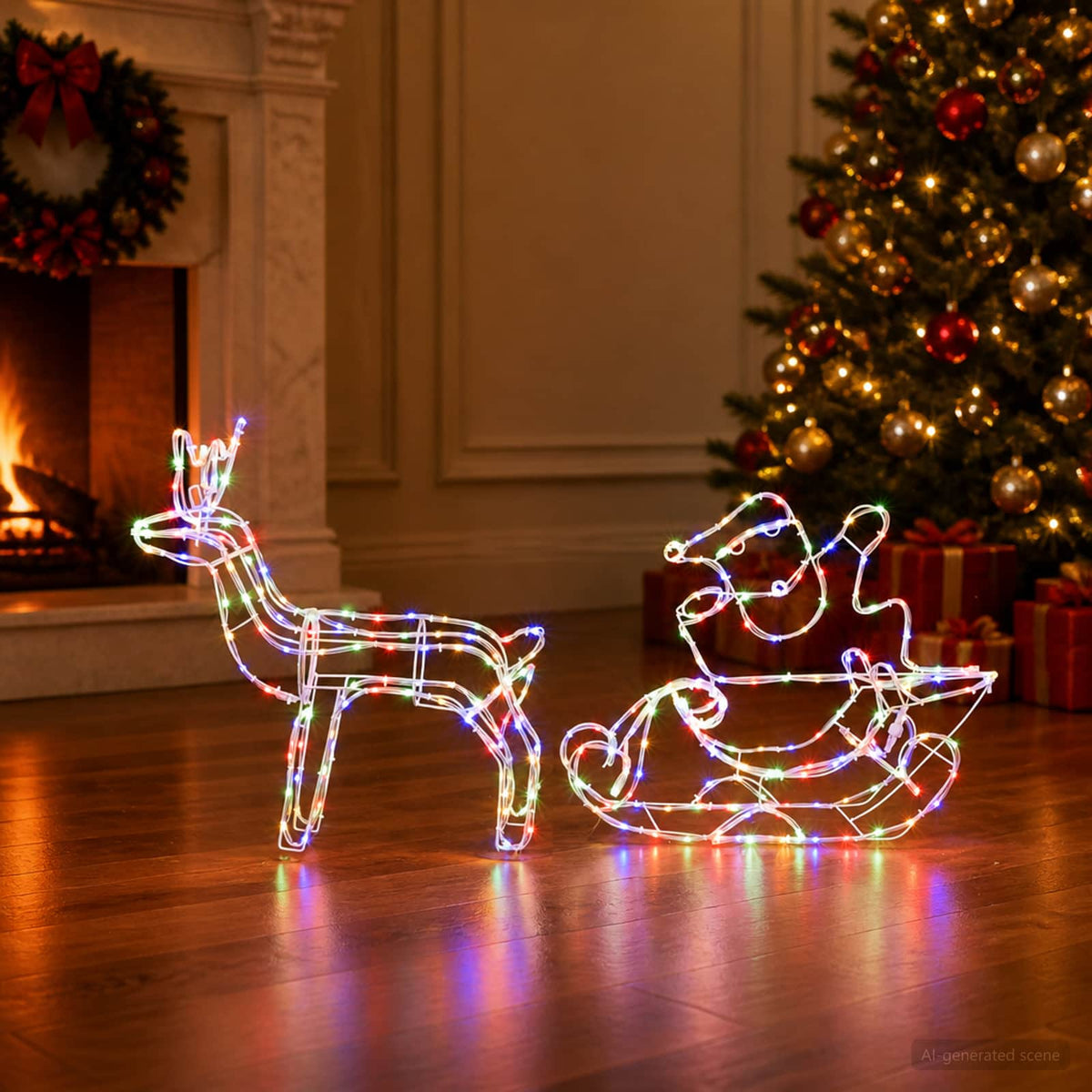 Reindeer and Sleigh Christmas Decoration LOVIISA 320 LEDs