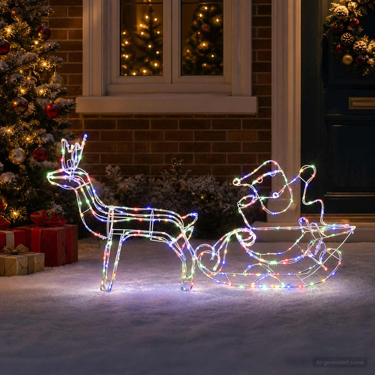 Reindeer and Sleigh Christmas Decoration LOVIISA 320 LEDs