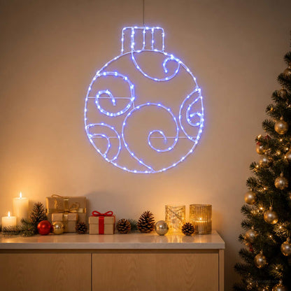 LED Sign Bauble LOVIISA 160 LEDs Blue 55 x 65 cm