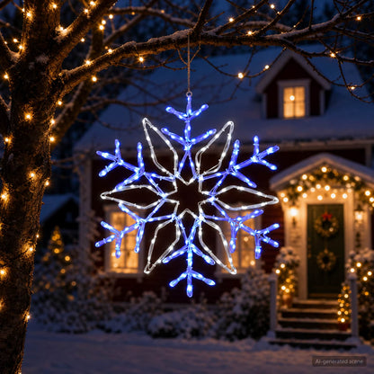Christmas Snowflake Lights LOVIISA 140 LEDs Cold White Ø 55 cm