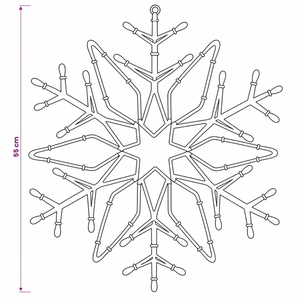 Christmas Snowflake Lights LOVIISA 140 LEDs Cold White Ø 55 cm