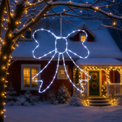 LED Rope Light Bow LOVIISA 70 LEDs Cold White 50 x 51 cm
