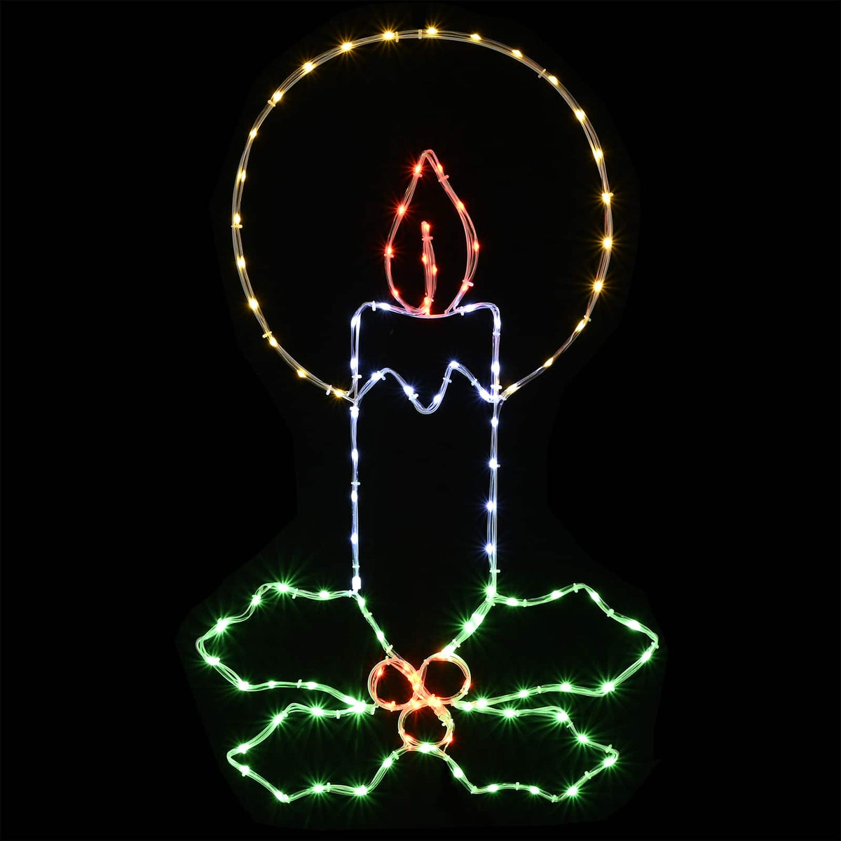 LED Rope Light Candle with Holly LOVIISA 120 LEDs