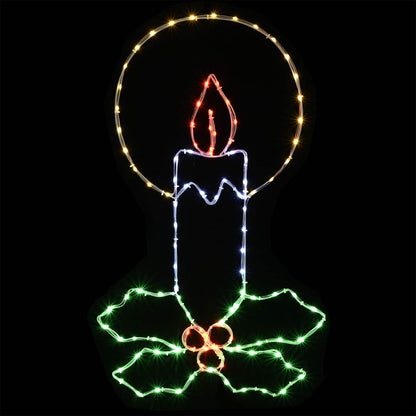 LED Rope Light Candle with Holly LOVIISA 120 LEDs