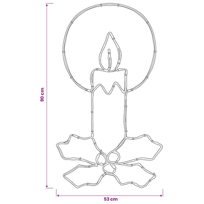 LED Rope Light Candle with Holly LOVIISA 120 LEDs