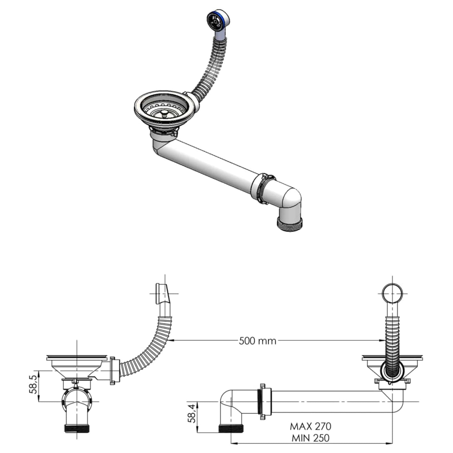 Kitchen Sink with Drainer Granite 76.5 cm x 46 cm x 28 cm