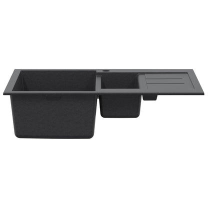 Kitchen Sink Double Basin Granite 80 x 50 x 30.5 cm Graphite