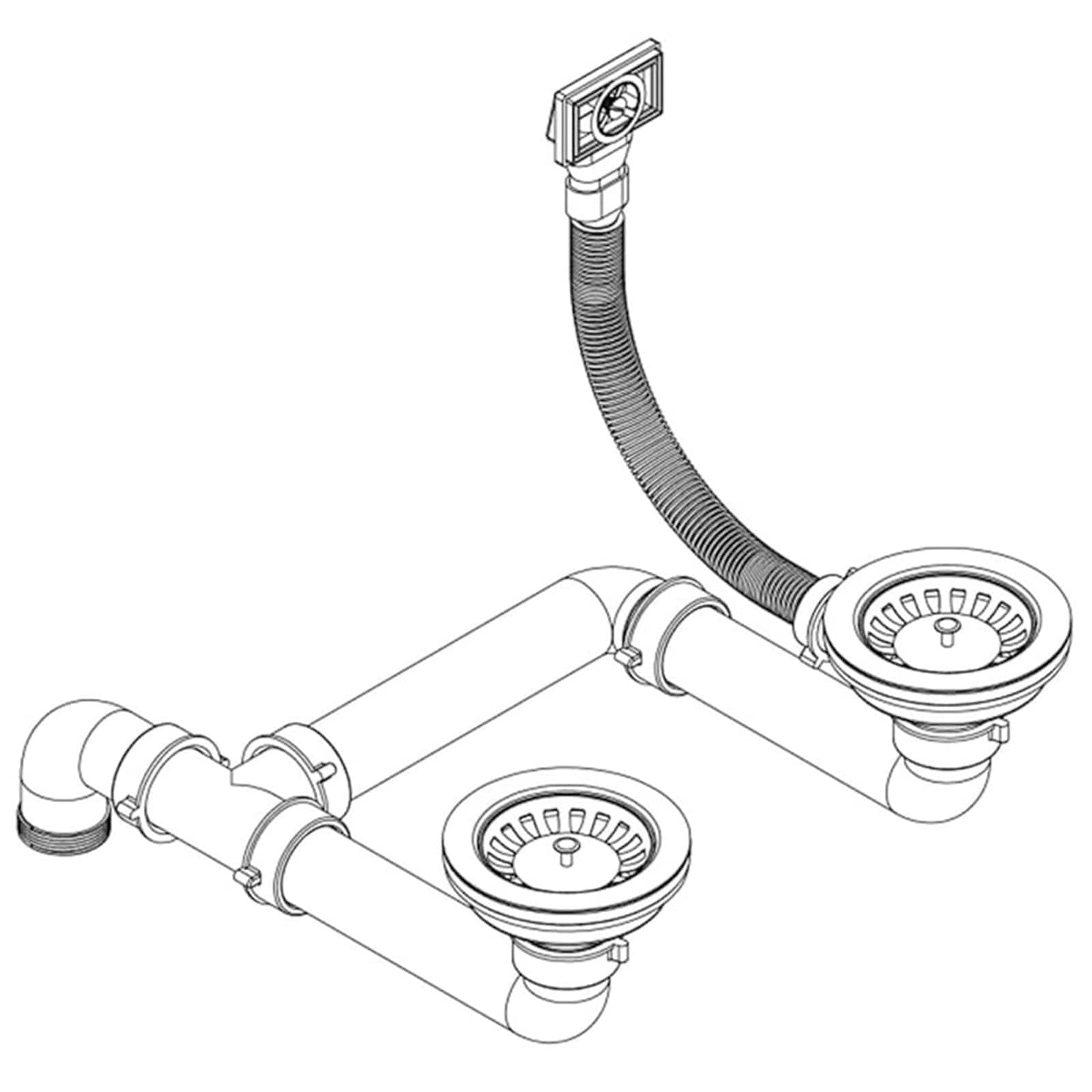 Kitchen Sink Double Basin Granite 80 x 50 x 30.5 cm Graphite