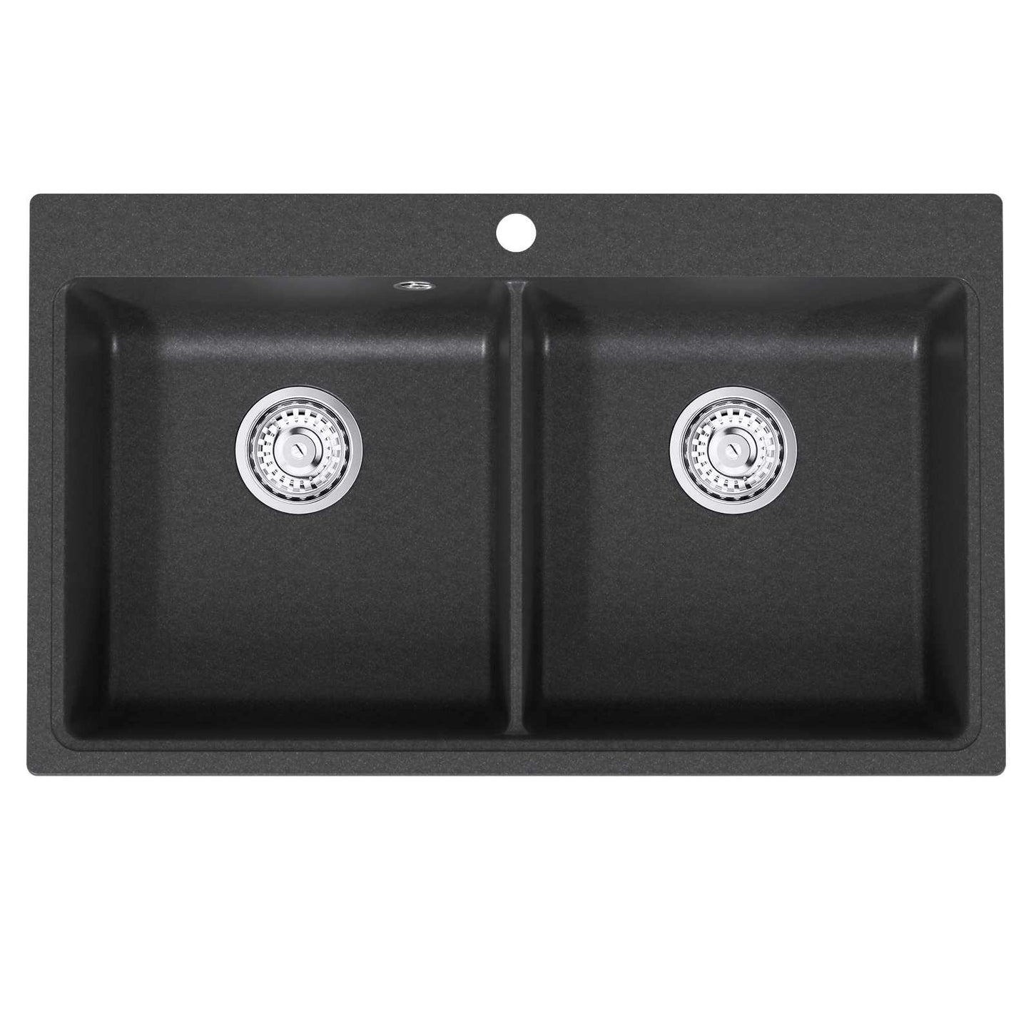 Kitchen Sink Double Basin Granite 86 x 51 x 30 cm Graphite