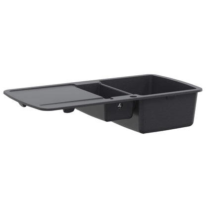 Kitchen Sink Double Basin Granite 96 x 50 x 31 cm Graphite