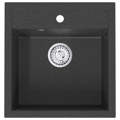Kitchen Sink Single Basin Granite 49 x 51 x 30.5 cm Graphite