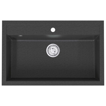Kitchen Sink Single Basin Granite 79.5 x 50.5 x 20 cm Graphite