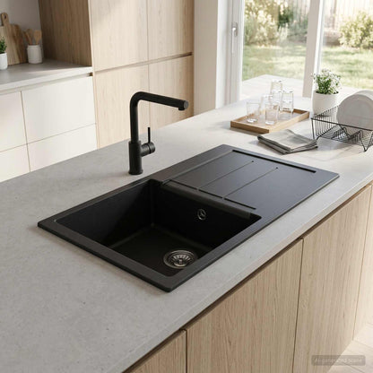 Kitchen Sink Single Basin Granite 78 x 50 x 20 cm Graphite