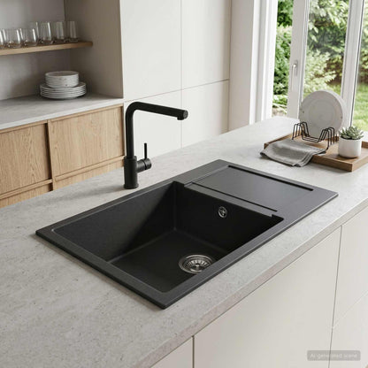 Kitchen Sink Single Basin Granite 78 x 50 x 20 cm Graphite
