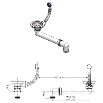 Kitchen Sink Single Basin Granite 78 x 50 x 20 cm Graphite