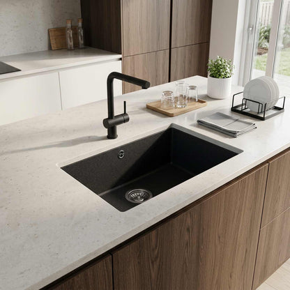 Kitchen Sink Single Basin Granite 47 x 44 x 19 cm Graphite