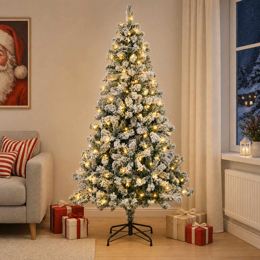 Artificial Hinged Christmas Tree 240 cm 300 LEDs Warm White