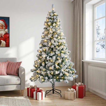 Artificial Hinged Christmas Tree 240 cm 300 LEDs Warm White
