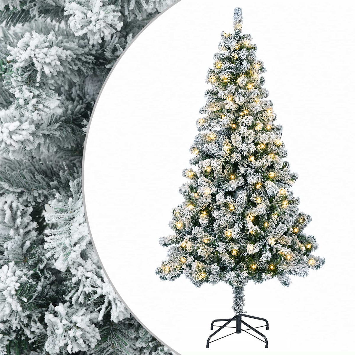 Artificial Hinged Christmas Tree 240 cm 300 LEDs Warm White