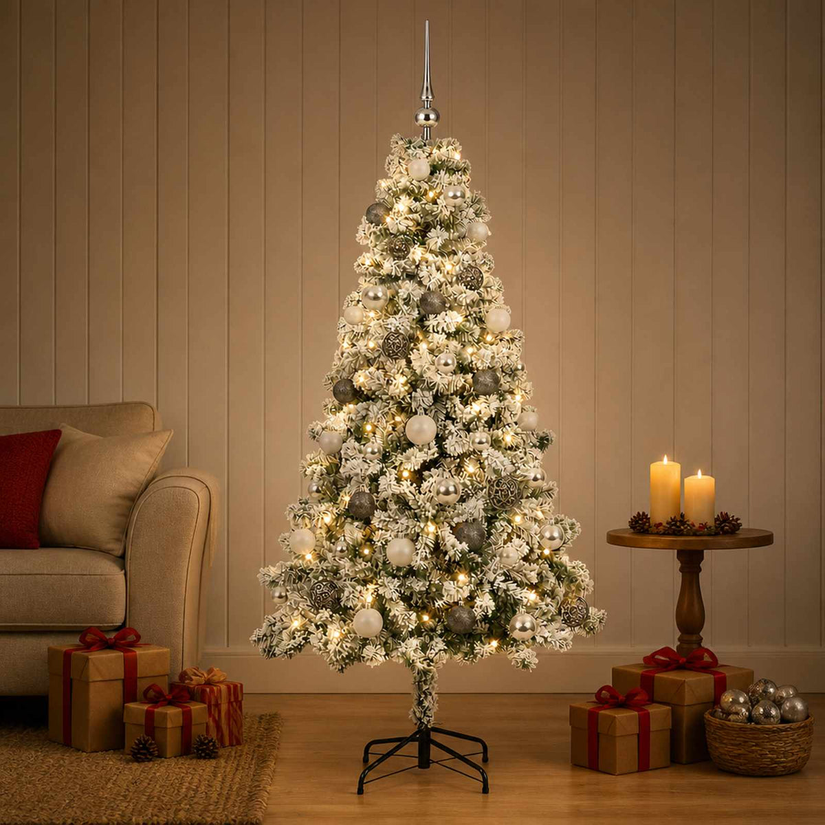 Artificial Christmas Tree with Bauble 120 cm 150 LEDs