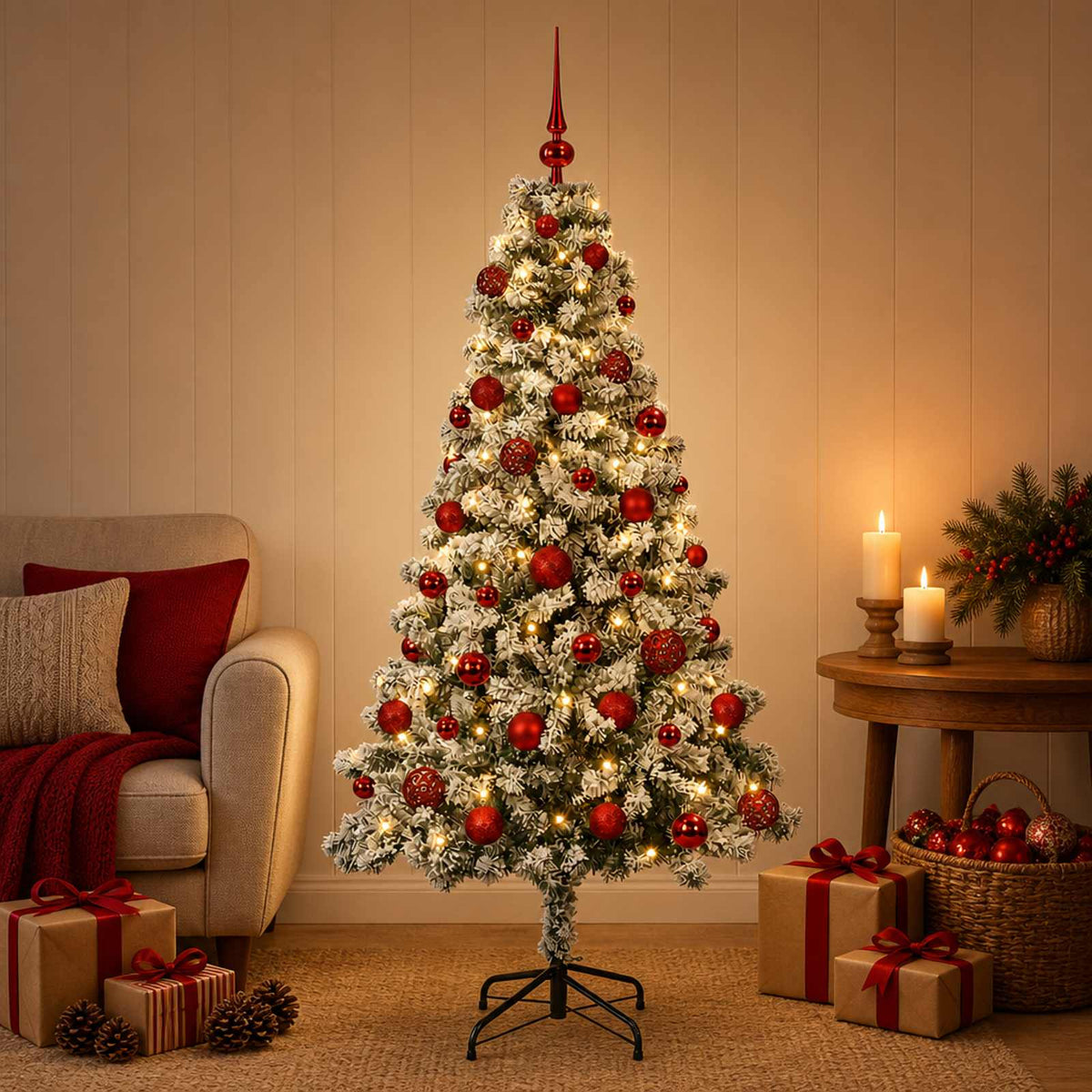 Artificial Christmas Tree with Bauble 120 cm 150 LEDs