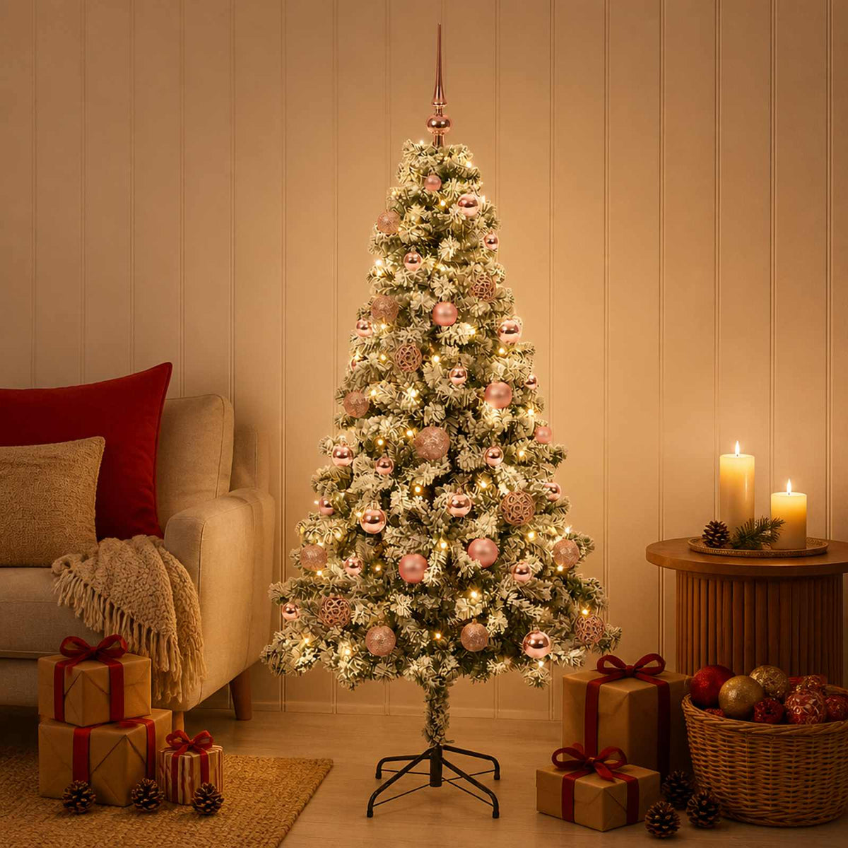 Artificial Christmas Tree with Bauble 150 cm 150 LEDs