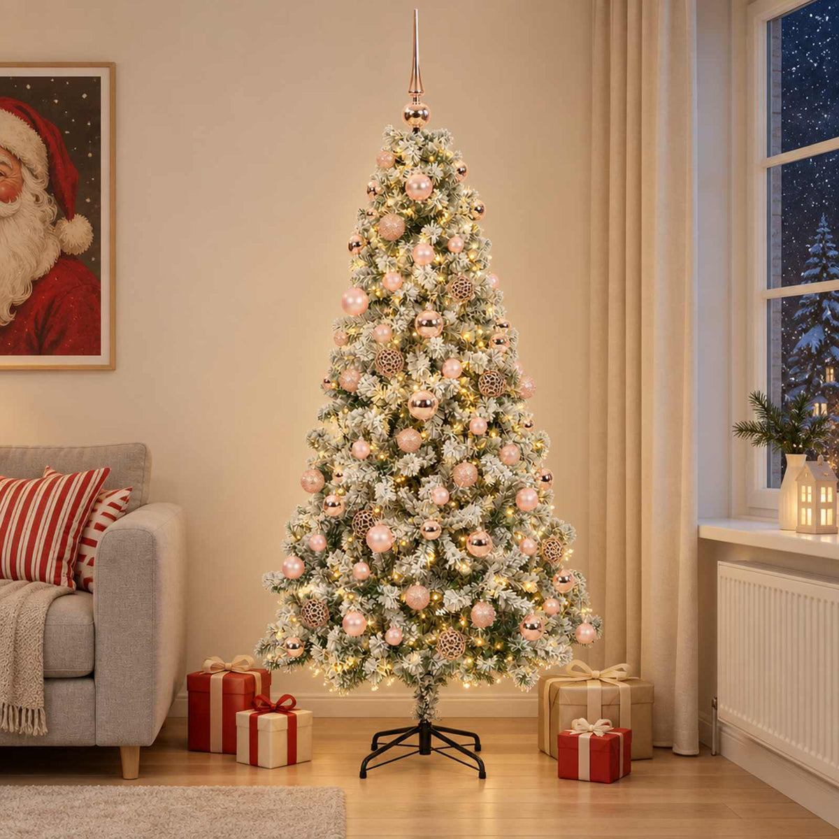 Artificial Christmas Tree with Bauble 180 cm 300 LEDs