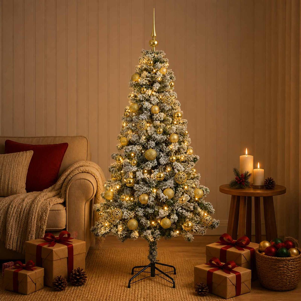 Artificial Christmas Tree with Bauble 120 cm 150 LEDs