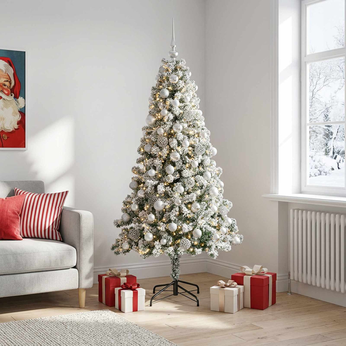 Artificial Christmas Tree with Bauble 240 cm 300 LEDs