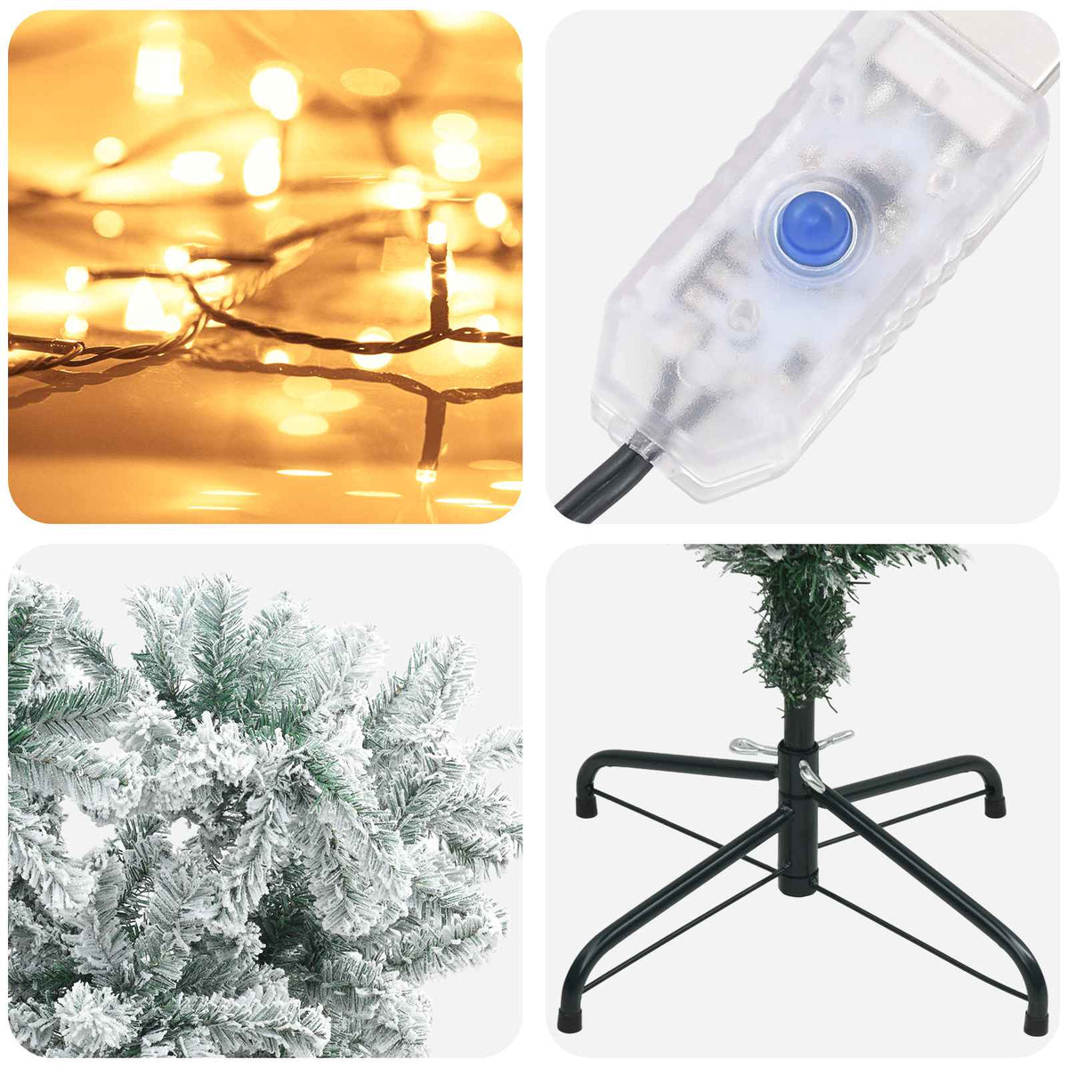 Upside-down Artificial Hinged Christmas Tree 150 cm 150 LEDs