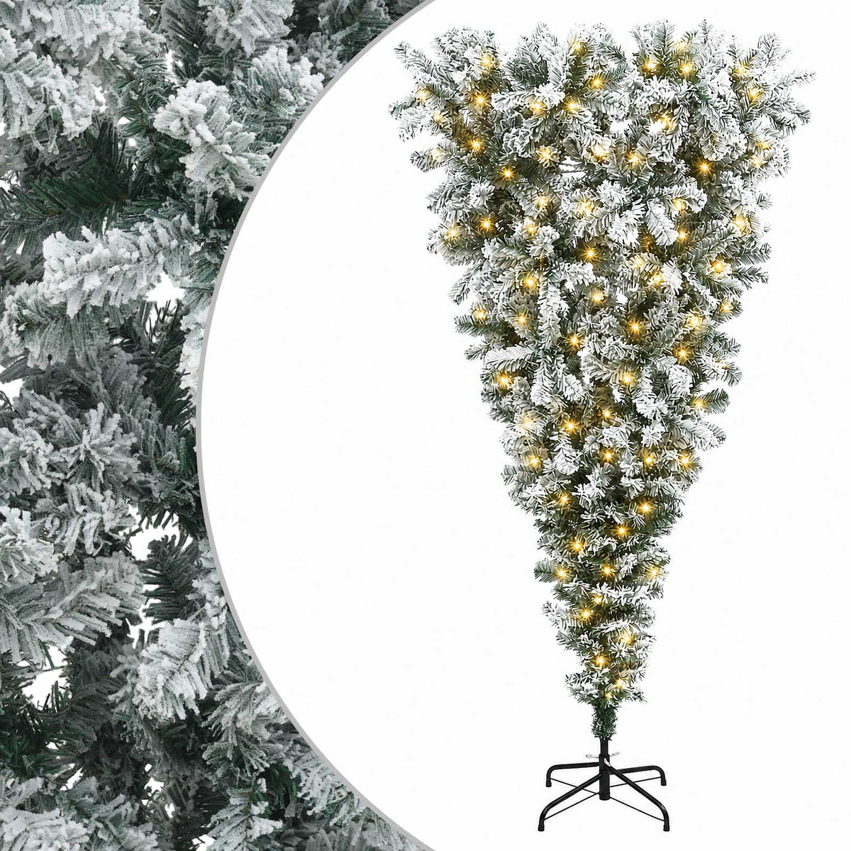 Upside-down Artificial Hinged Christmas Tree 150 cm 150 LEDs