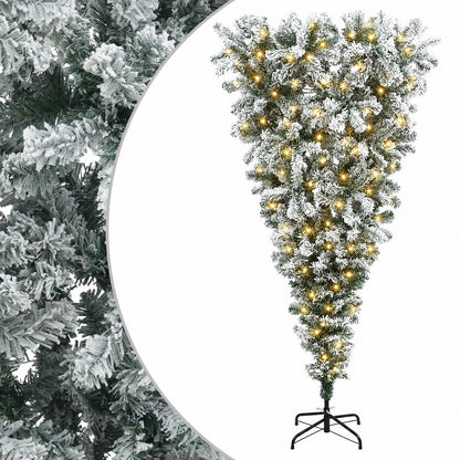 Upside-down Artificial Hinged Christmas Tree 150 cm 150 LEDs