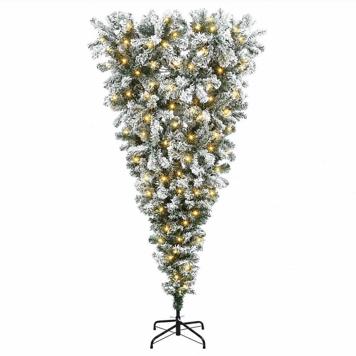 Upside-down Artificial Hinged Christmas Tree 150 cm 150 LEDs