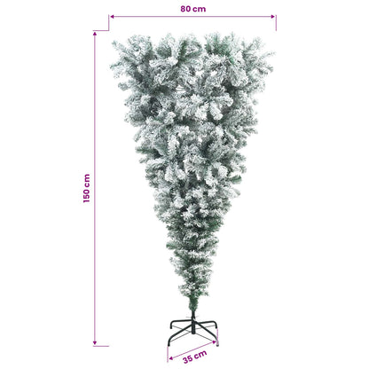 Upside-down Artificial Hinged Christmas Tree 150 cm 150 LEDs