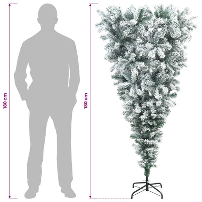 Upside-down Artificial Hinged Christmas Tree 180 cm 300 LEDs
