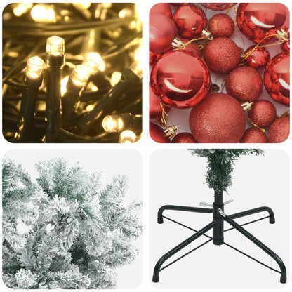 Upside-down Artificial Hinged Christmas Tree 150 cm 150 LEDs