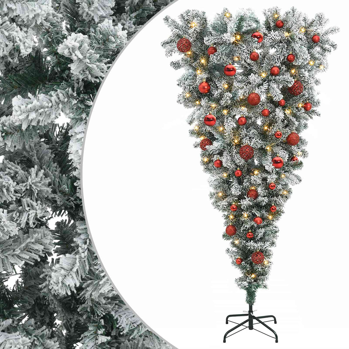 Upside-down Artificial Hinged Christmas Tree 150 cm 150 LEDs