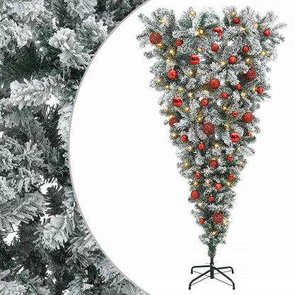 Upside-down Artificial Hinged Christmas Tree 150 cm 150 LEDs