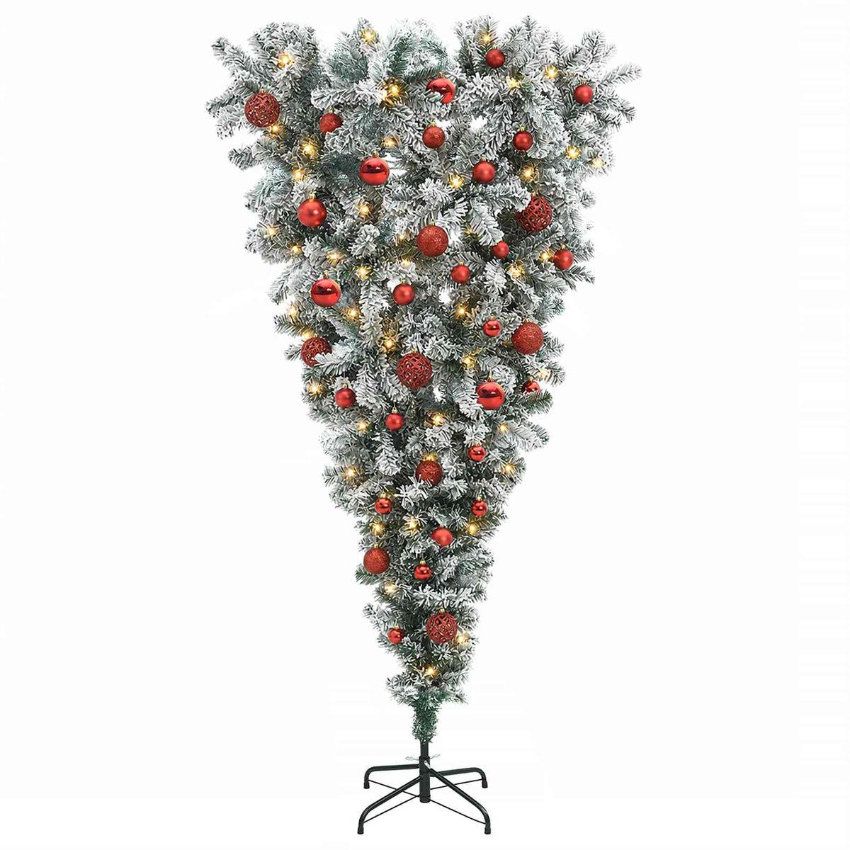 Upside-down Artificial Hinged Christmas Tree 150 cm 150 LEDs