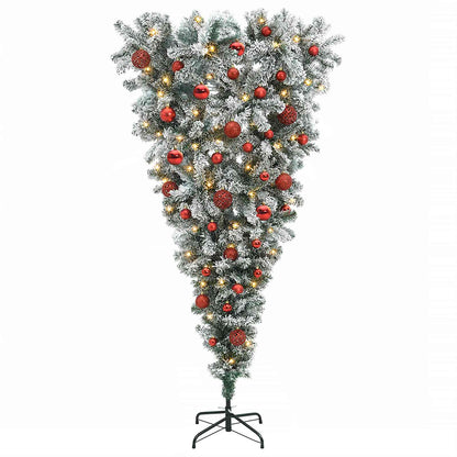 Upside-down Artificial Hinged Christmas Tree 150 cm 150 LEDs