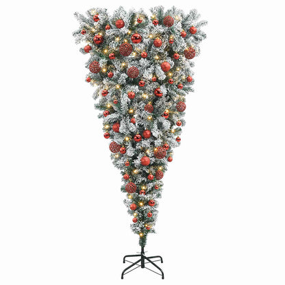 Upside-down Artificial Hinged Christmas Tree 180 cm 300 LEDs