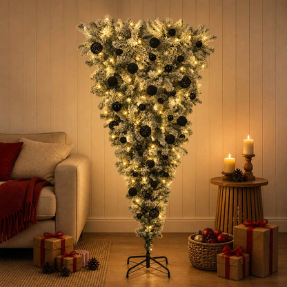 Upside-down Artificial Hinged Christmas Tree 150 cm 150 LEDs