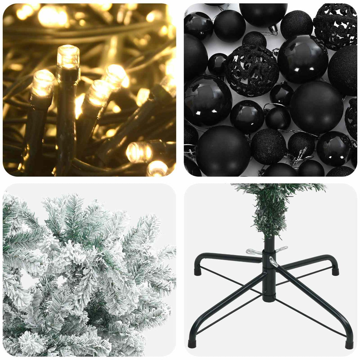 Upside-down Artificial Hinged Christmas Tree 150 cm 150 LEDs
