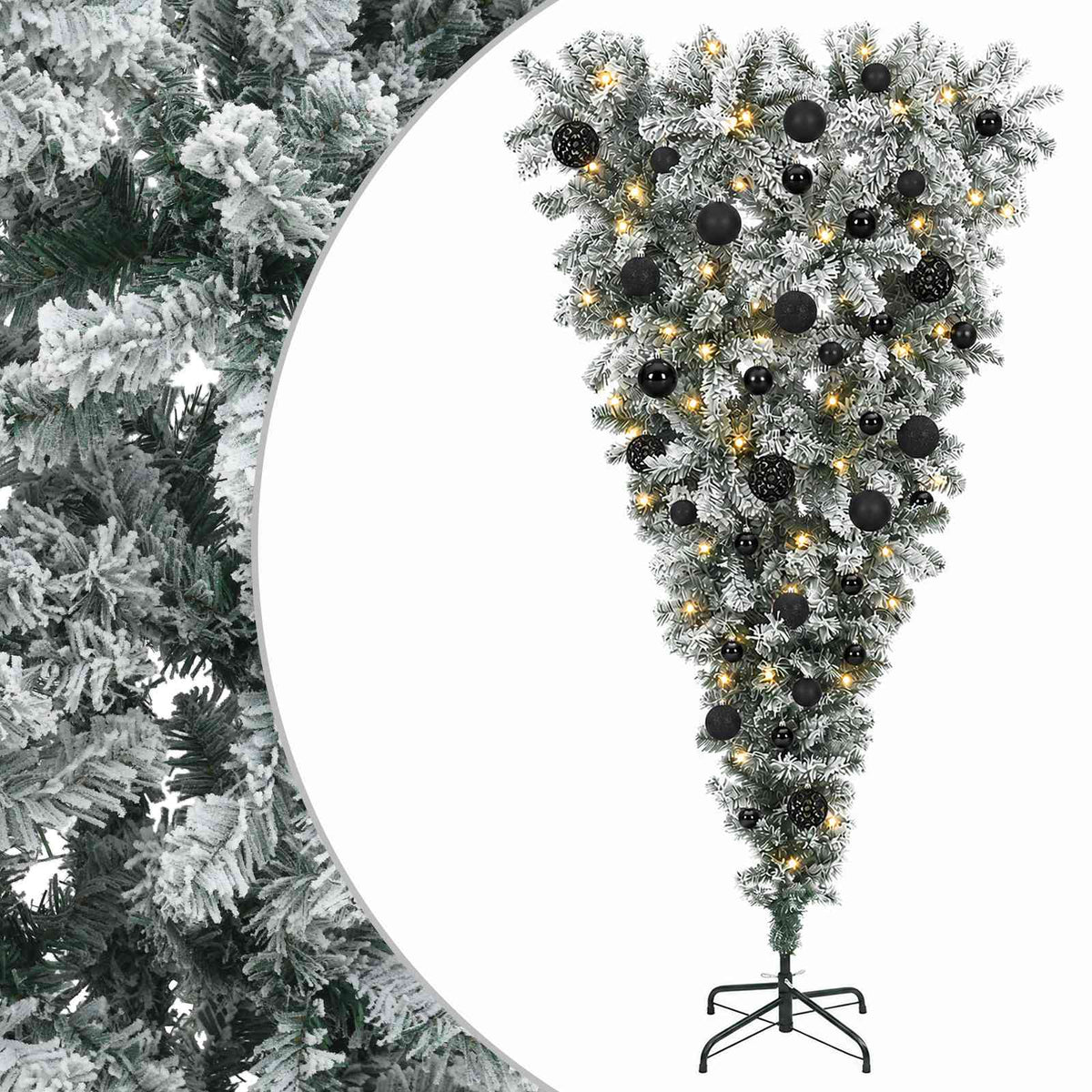 Upside-down Artificial Hinged Christmas Tree 150 cm 150 LEDs